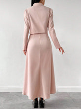 2pcs Elegant Gentle Style Elegant Pink Top And Skirt Set